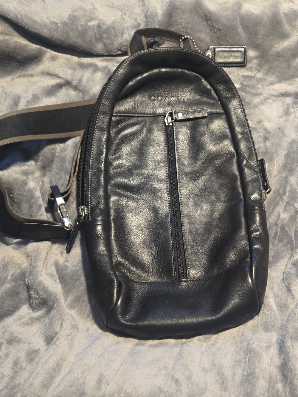 Coach-Heritage Leather Sling Bag Backpack